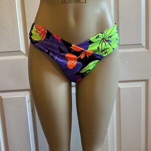 Carabella Bikini Bottom Multi Colored Tropical Combination Sz 12.